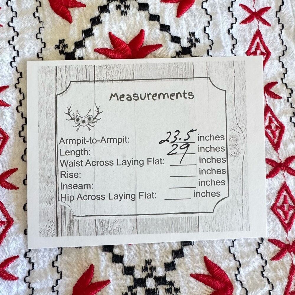 Ouwei White Red Black Embroidered Ethnic Festival Blouse SZ XL #2488 - Picture 6 of 13
